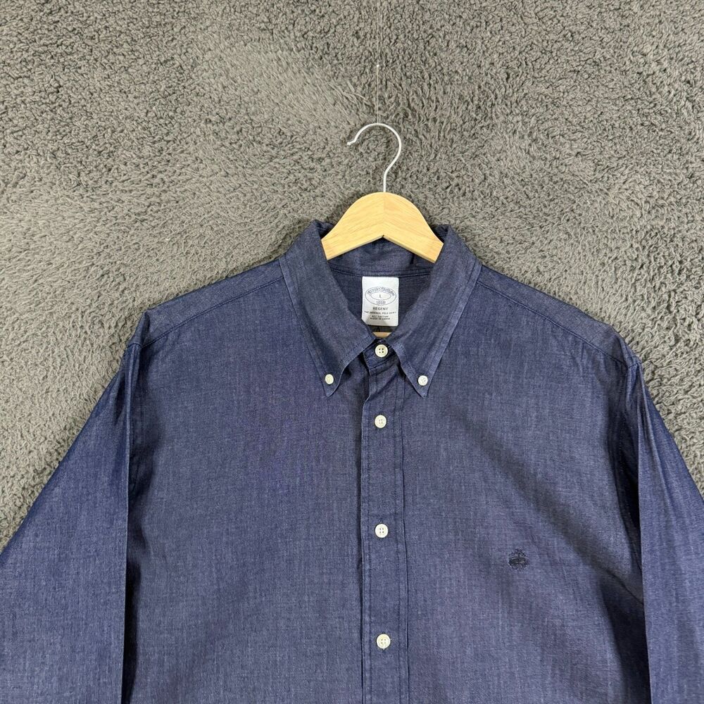 Brooks Brothers Navy Blue Button-Down Casual Shirt - Picture 2 of 13
